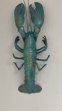Load and play video in Gallery viewer, Kreeft decoratie turquoise-blauw-goud
