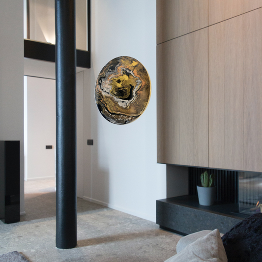 Epoxy schilderij - GOLDEN - Ø60 cm