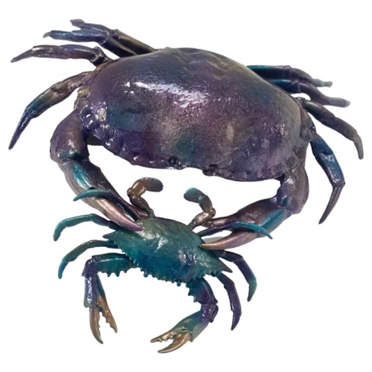 Krab decoratie blauw-paars-goud