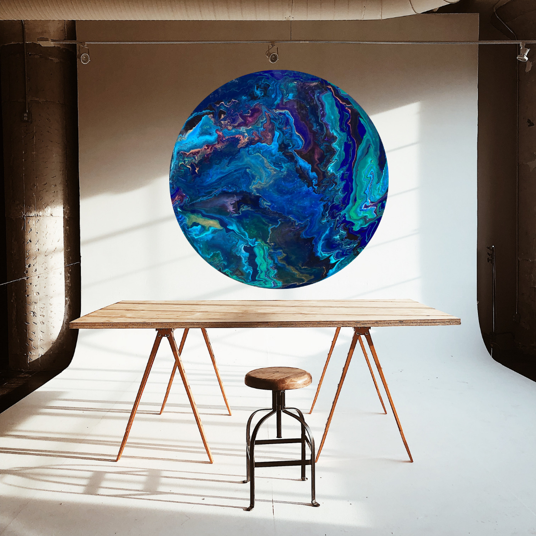 Epoxy schilderij - UNIVERSE - Ø100 cm